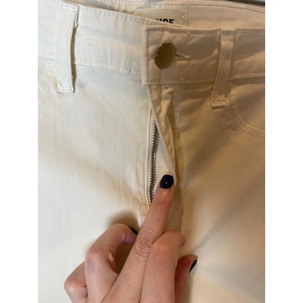 L'Agence White Margot Skinny High Rise Vintage‎ White Jeans Size 28